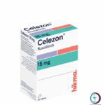 علبة كرتونية بيضاء وبشريط برتقالي وأحمر لأقراص سيليزون 15 mg Celezon المتاحة للشحن الطبي الموثوق في السعودية والرياض.