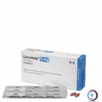 علبة كرتونية بيضاء وشريط أزرق لكبسولات لينفيما 4 mg Lenvima المتاحة للشحن الطبي الموثوق في السعودية والرياض.