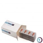 علبة كرتونية بيضاء وشريط كبسولات لدواء تاسيجنا 150 mg Tasigna المتاح للشحن الطبي الموثوق من صيدلية اونكولوجيست في السعودية والرياض.
