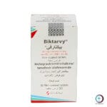 علبة كرتونية بيضاء ووردية لأقراص بيكتارفى 50/200/25 mg المتاحة للشحن الطبي الموثوق في السعودية والرياض.