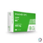 علبة كرتونية مستطيلة بيضاء وخضراء لأقراص إيماتينيب 400 mg المتاحة للشحن الطبي الموثوق في السعودية والرياض.