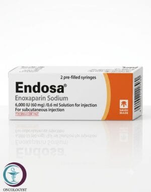 علبة كرتونية بيضاء وبرتقالية لحقن إندوسا 60 mg المتاحة للشحن الطبي الموثوق في السعودية والرياض.