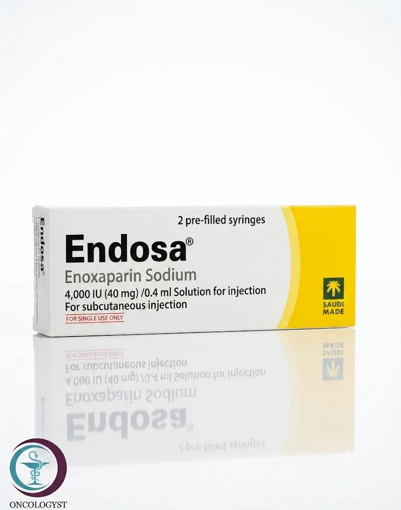 علبة كرتونية بيضاء وصفراء لحقن إندوسا 40 mg المتاحة للشحن الطبي الموثوق في السعودية والرياض.