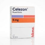 علبة كرتونية بيضاء وبنفسجية لأقراص سيليزون 5 mg المتاحة للشحن الطبي الموثوق في السعودية والرياض.