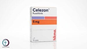 علبة كرتونية بيضاء وبنفسجية لأقراص سيليزون 5 mg المتاحة للشحن الطبي الموثوق في السعودية والرياض.