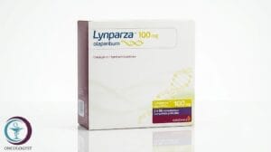 علبة كرتونية بيضاء ورمادية لأقراص لينبارزا 100 mg المتاحة للشحن الطبي الموثوق في السعودية والرياض.