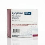 علبة كرتونية بيضاء ورمادية لأقراص لينبارزا 150 mg المتاحة للشحن الطبي الموثوق في السعودية والرياض.