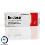 علبة كرتونية بيضاء وحمراء لحقن إندوسا 80 mg المتاحة للشحن الطبي الموثوق في السعودية والرياض.