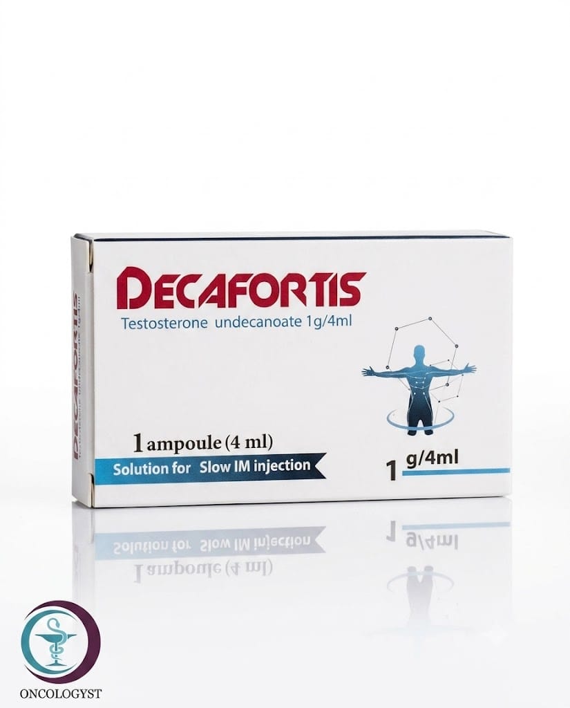 0ec2c67f-58df-46dd-be17-b5144631c8a3 علبة كرتونية بيضاء وسوداء لأمبولات ديكافورتيس Decafortis 1 g/4 ml المتاحة للشحن الطبي الموثوق في السعودية والرياض.