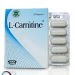 علبة كرتونية بيضاء وزرقاء لكبسولات ال-كارنيتين L-Carnitine المتاحة للشحن الطبي الموثوق في السعودية والرياض.