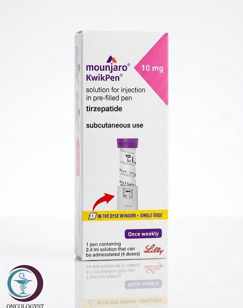 6c4f0c0f-d506-4e0e-ae25-bec3a3c912d3 علبة كرتونية بيضاء وزرقاء لقلم حقن مونجارو 10mg المتاح للشحن الطبي الموثوق في السعودية والرياض.