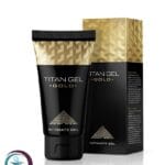 عبوة كرتونية وأنبوب باللونين الأسود والذهبي لتيتان جل جولد Titan Gel Gold المتاح للشحن الطبي الموثوق في السعودية والرياض.