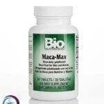 زجاجة بلاستيكية بيضاء لأقراص ماكا-ماكس Bio Nutrition Maca-Max المتاحة للشحن الطبي الموثوق في السعودية والرياض.