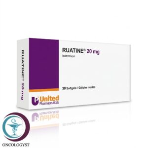 علبة كرتونية لكبسولات رواتين 20 mg Ruatine الأصلية من شركة يونايتد المتاحة لدى صيدلية اونكولوجيست في السعودية والرياض.