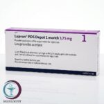 علبة كرتونية بيضاء وبنفسجية لمحقنة دواء لوبرون 3.75 mg Lupron Depot من شركة أبفي المتاحة للشحن الطبي الموثوق في السعودية والرياض[cite: 21].