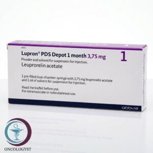 علبة كرتونية بيضاء وبنفسجية لمحقنة دواء لوبرون 3.75 mg Lupron Depot من شركة أبفي المتاحة للشحن الطبي الموثوق في السعودية والرياض[cite: 21].