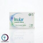 علبة كرتونية بيضاء لأقراص ايمالار 400 mg Imalar من شركة لسكيبة بعدد 30 قرصاً المتاحة للشحن الطبي في السعودية والرياض.