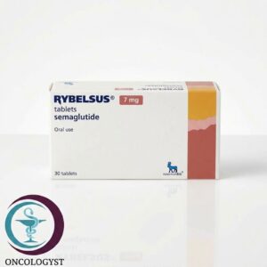 علبة كرتونية بيضاء وشريط بني فاتح لأقراص دواء ريبلسوس 7 mg Rybelsus من شركة نوفو نورديسك بعدد 30 قرصًا فمويًا للشحن في السعودية والرياض.